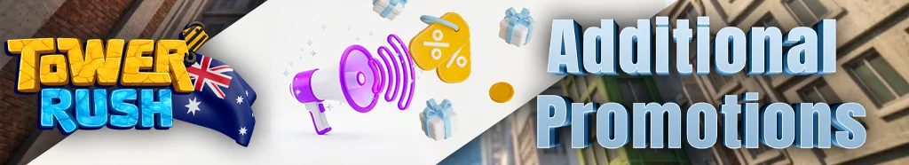 3D megaphone with sound waves symbolizing loyalty programs and additional casino promotions available in Tower Rush game.